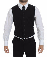 Dolce & Gabbana Black Flax Cotton Dress Vest Blazer -  Vests for Men Suits -  Dolce & Gabbana.